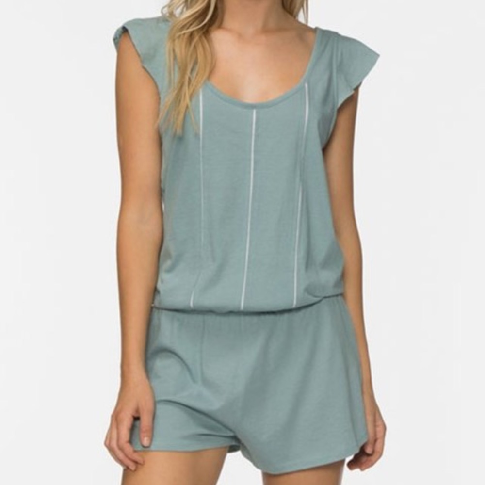 Anthropologie Tavik Monday Romper Blue Grey Small